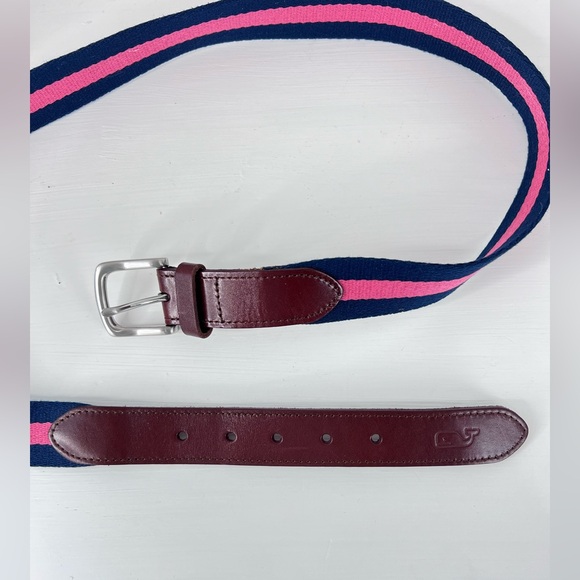 Vineyard Vines Belt pink and navy blue belt - Picture 10 of 13